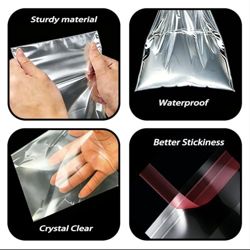 Clear Self Sealing Cellophane Bags 4x6 inch 200 Pcs, 1.4 Mil Thick Self Sealing Cookie Bags for Gift Packaging, Food Safe Treat Bags for Bakery, Candy, Postcards & Photos, Resealable Cello Sleeves - color: 4x6 Inch (Pack of 200)