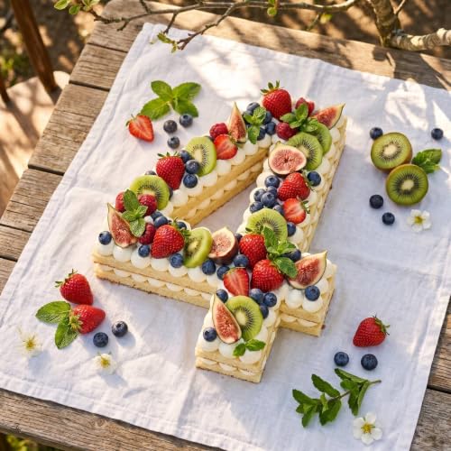 ZADE 14 Inch 304 Stainless Steel Large Size Number Cake Mousse Mold Number 4 Tiramisu Cheesecake Mold Cookie Cutter Bakeware 3D Cake Baking Pan for Birthday and Baking, Party - size: #4,14 inch