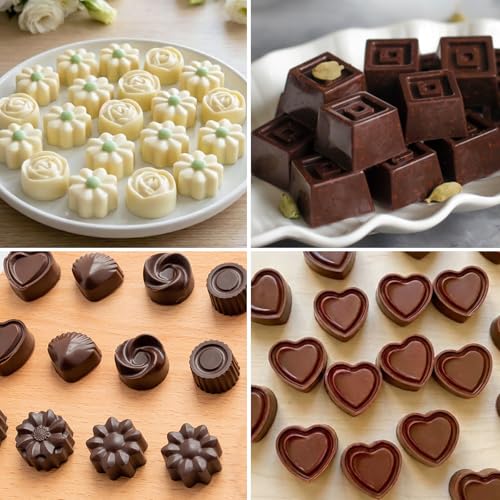 6-Pack Classic Silicone Chocolate Candy Molds, Baking Molds