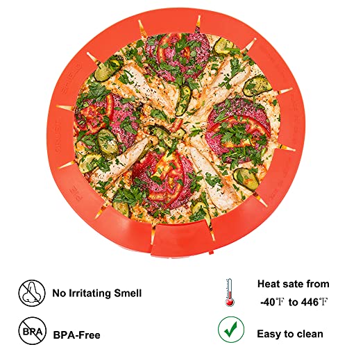 Adjustable Pie Crust Shield Protector Pie Edge Protector Tools Round Silicone Baking Cake Pizza Cover BPA-Free for Halloween Christmas Baking Fits 8-11.5 Inches Pie - color: ZA-Red-2pcs+Purple-2pcs