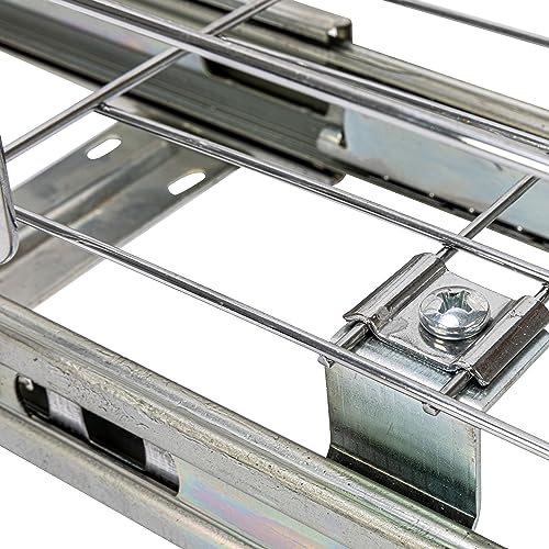 Household Essentials Glidez Multipurpose Chrome-Plated Steel Pull-Out/Slide-Out Storage Organizer for Cookware and Bakeware - Fits Standard Size Cabinet or Shelf, Chrome - size: 5" - Extended, style: Single Tier