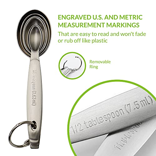 Spring Chef Stainless Steel Measuring Spoons Set of 7 with Leveler