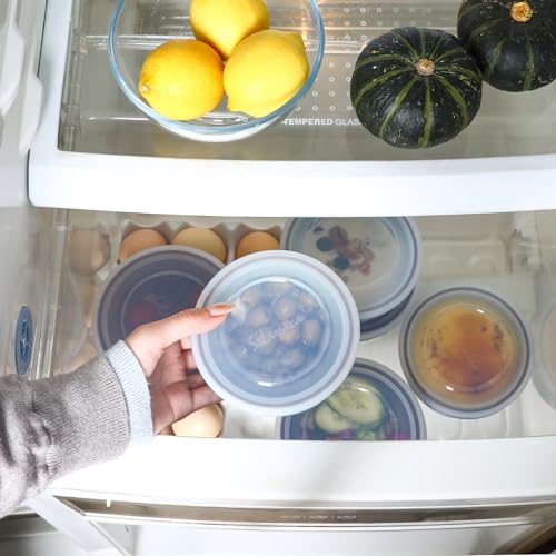 Selamica Ceramic 10 OZ Ramekins with Lids, Set of 6, Gradient Blue - color: Gradient Blue, size: 10 Oz