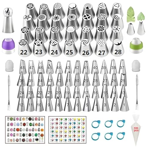 Russian Piping Tips Set, 193 Pcs Baking Supplies