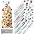 Blulu 100 Pcs Dog Treat Bags Puppy Party Favor, Rainbow Color - color: Rainbow Color