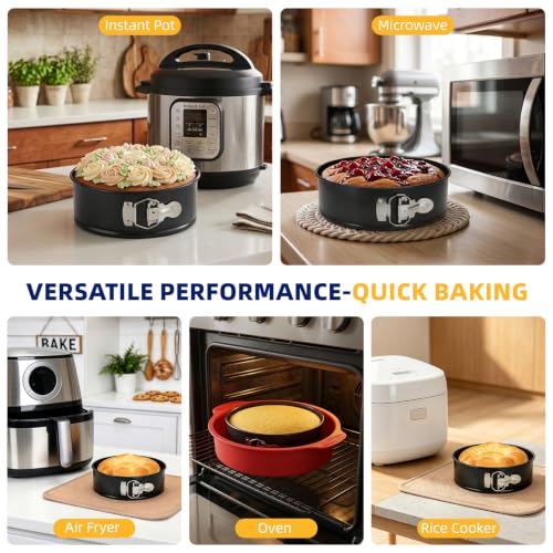 3PCS Springform Pan Set, 4, 7, 9 Inch Cheesecake Pans, Removable Bottom