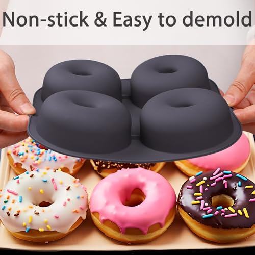 Silicone Donut Pan for Baking, 4-Cavity Doughnut Mold