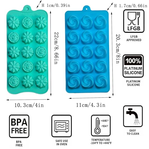 Silicone Gummy Candy Molds - 4Pcs Chocolate Mold, Non-stick and Bpa Free for Jelly, Chocolate, Baking, Wax Melt, Ice Cubes - color: 4pcs Gummy Molds