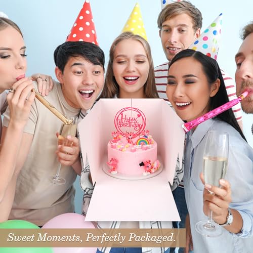 Cakebon Cake Box with Boards 10" Black Round Wrapped Cake Drum 1Pack - size: 10 inch, style: Black - 2 Pack
