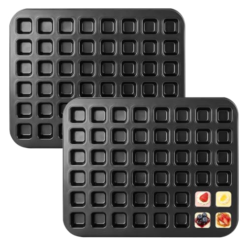 2 Pcs Mini Brownie Bites Pan with Dividers 48 Cavity