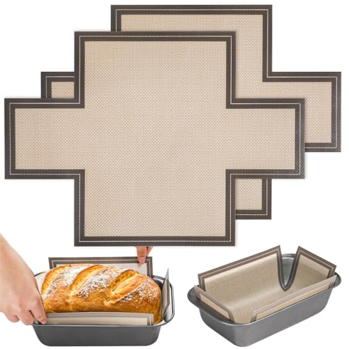 Silicone Bread Loaf Pan Liner, 2 Pack Reusable Silicone Bread Sling Loaf Pan Lifters for 9x5" or 1.5lb Loaf Pans, Nonstick Dough Transfer Tool for Baking