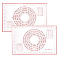2 Pack Silicone Baking Mat Extra Large (19'x27') with Measurement Indicators, Non-Slip, Pastry Mat Sheet for Dough Pie Crust Rolling Mats for Making Cookies, Macarons, Bread, Baking Supplies - size: X-Large
