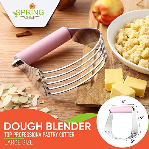 Spring Chef Large Dough Blender For Baking - Pro Pastry Blender - Pink - color: Pink Lemonade, size: 4" Large