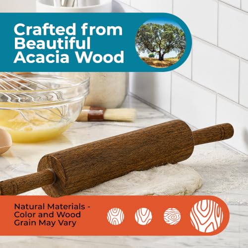 Farberware Acacia Wood Dough Rolling Pin - Brown - color: Wood