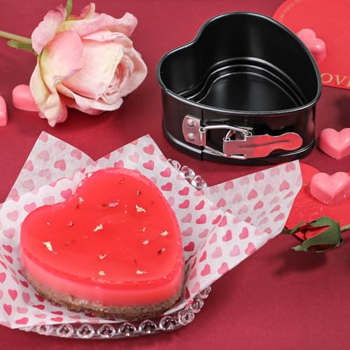 Webake Springform Pan 4 inch Heart Shape Mini Cheesecake Pan Set of 2, Cake Pan Heart Baking Molds Accessories of Instapot, Pressure Cooker, Air Fryer & Christmas, Valentine's Day Baking - size: 4 in Heart