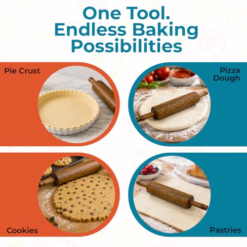 Farberware Acacia Wood Dough Rolling Pin - Brown - color: Wood