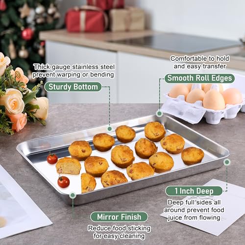 Homikit Baking Sheet with Wire Rack Set (1 Pan+1 Cooling Rack), 12" x 10" - size: 12*10 Inch