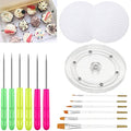 Cookie Decorating Kit Cookie Decorating Supplies with 1 Acrylic Turntable, 6 Cookies Fondant Brushes 6 Scribe Needle Royal Icing Tools - size: 6 inch