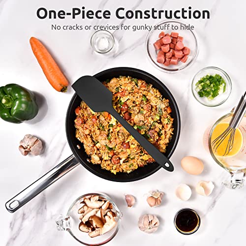 U-Taste Silicone Large Spatula, 600ºF High Temp Bowl Scraper, 11.38", Black - color: Black, size: 11.38 in (large spatula)