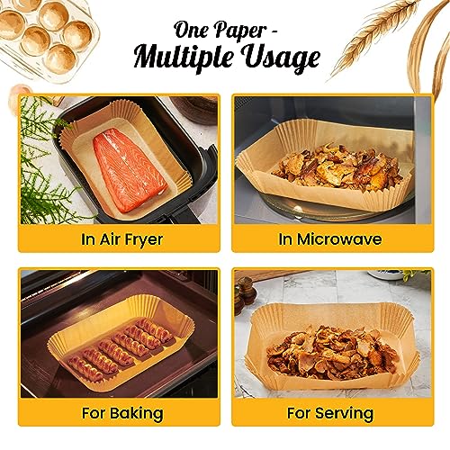Rectangular Air Fryer Liners Disposable, 125 Pcs Parchment for Dual Baskets - color: 8.6"x5.5" Rectangle