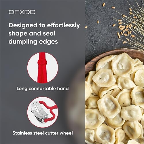 Dumpling Roller - Circle Dough Cutter with Plastic Handle - Rolling Cookie Cutter for Baking