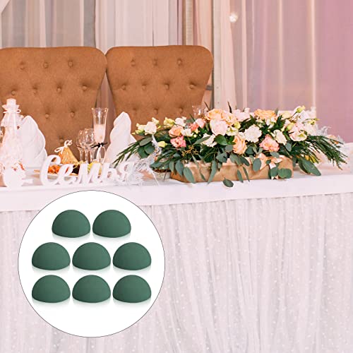 Shihanee 3.54 x 1.77 Inches 8 Pcs Half Ball Floral Dry Foam - size: 3.54 x 1.77 Inches