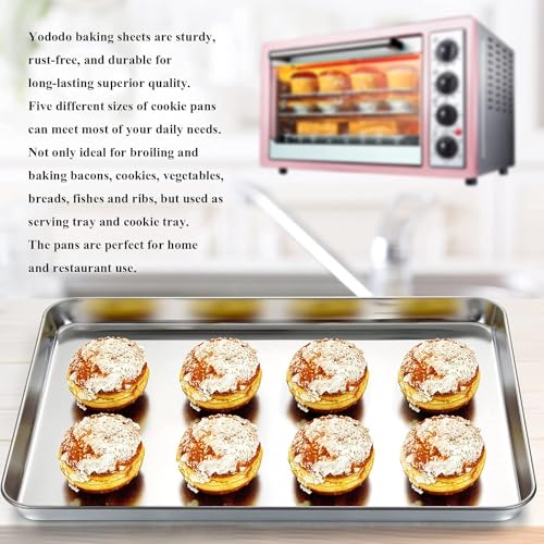 Baking Sheet with Rack Set, Stainless Steel Cookie Sheet with Cooling Rack - size: 17½ inch