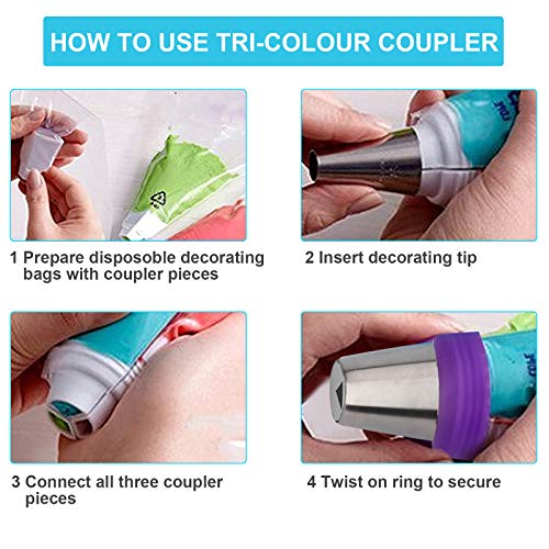 Russian Piping Tips Set, 47 Pcs Flower Cake Decorating Kit with Icing Bags - color: Flower