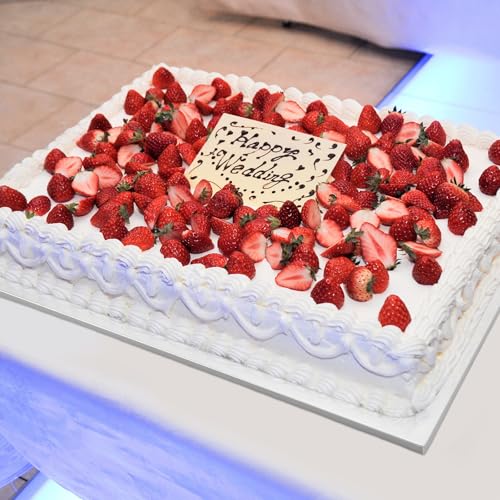 Affrolling 10 Pack Half Sheet Rectangle Cake Drum 1/2 Inch Thick Cake Board - color: Silver, size: 13.4 x 18.8 Inch Half Sheet