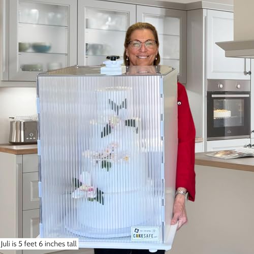 CAKESAFE Reusable Small/Tall Cake Transporter, Clear Plastic Cake Carrier (17" W x 22" H) - size: 17 x 22 in