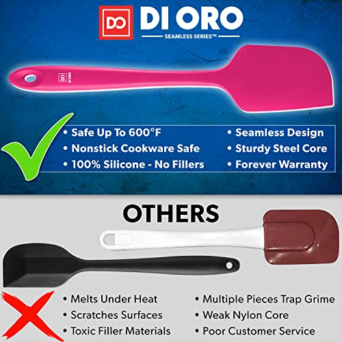 DI ORO Silicone Spatula Set - 600F Heat Resistant, 3-Pc Magenta - color: Magenta