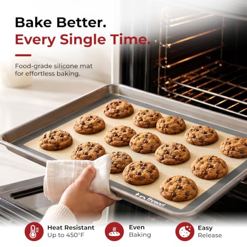 Silicone Baking Mats Half Sheet Non Stick for Oven Reusable 4 Pack - Thick Heavy Duty Silicone Baking Mat Cookie Sheet 1/2 Size for Macaron & Pastry - Half Size Rectangular Cooking Oven Liner Pad - size: 4 Half Sheets