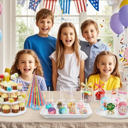 35 Set Cake Pop Boxes with Paper Sticks, Clear Treat Container and Wrap Kit - size: 35 Pack
