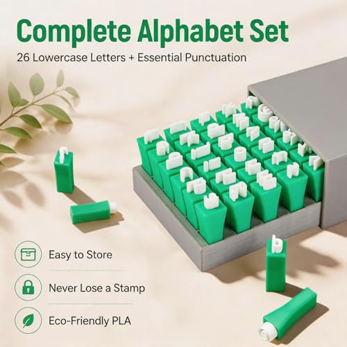 Alphabet Stamps Set for Clay Pottery, Polymer Clay Stamps, Lowercase and Alphabet Symbols Small Press Fondant Embosser DIY Cookie Stamps - color: Lowercase Alphabet & Symbols