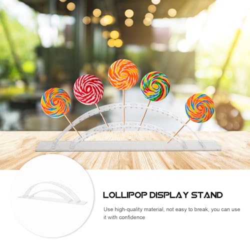 Yardwe Transparent Acrylic Lollipop Display Arch Candy Stand for Cake Pops 12-Hole Lollipop Holder Stand for Birthday Parties Wedding Celebrations Dessert Shops 11.81X2.75X1.77 Inches - size: 11.8" x 2.8" x 1.8"