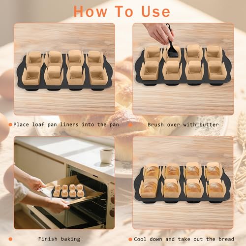 200 Pcs Mini Loaf Pan Liners for Baking Bread Pans 3x2 in Parchment - size: 3.15*2 inch