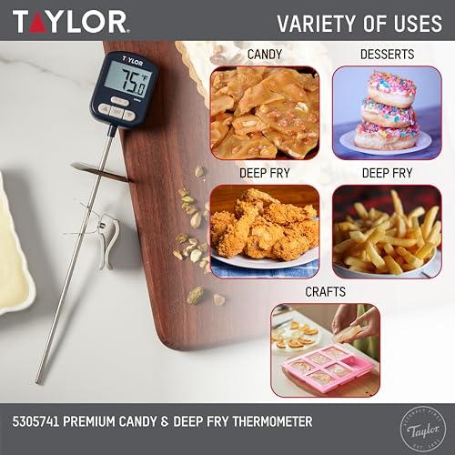 Taylor Digital Programmable Candy and Deep Fry Thermometer - color: Navy