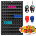 Mini Skull Molds Silicone, 100 Cavity Halloween Skull Chocolate Candy Mold - color: Black Skull