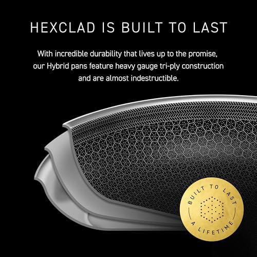 HexClad 8" Hybrid Nonstick Frying Pan, Dishwasher & Induction Safe - size: 8-inch, style: Pan