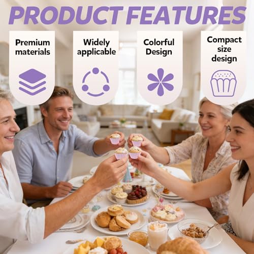 1000 Pieces Mini Cupcake Liners, Grease-Proof Candy Paper Cup, Paper Muffin Liners Baking Cups, Cupcake Wrappers for Birthday Wedding Holiday Festival Party Cake Chocolate - color: Purple