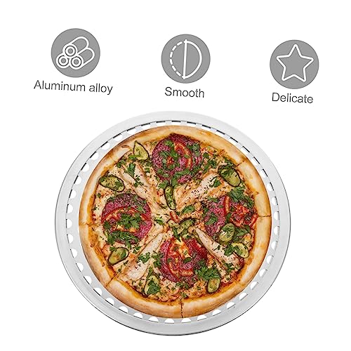 Round Perforated Pizza Pan Stainless Steel 9.05 inch Silver