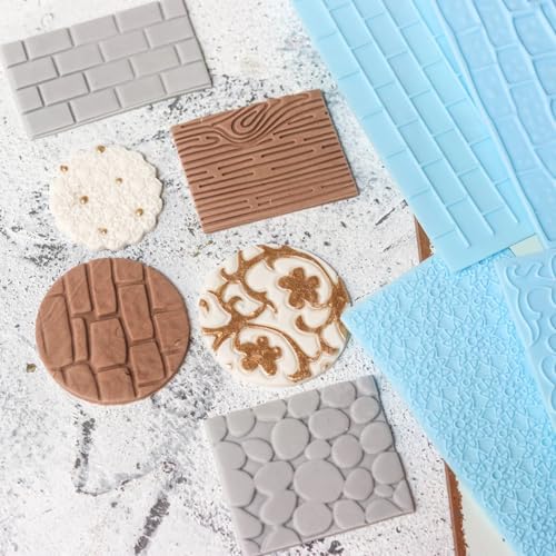 Plastic Embossed Icing Moulds Kits, Set of 12+6