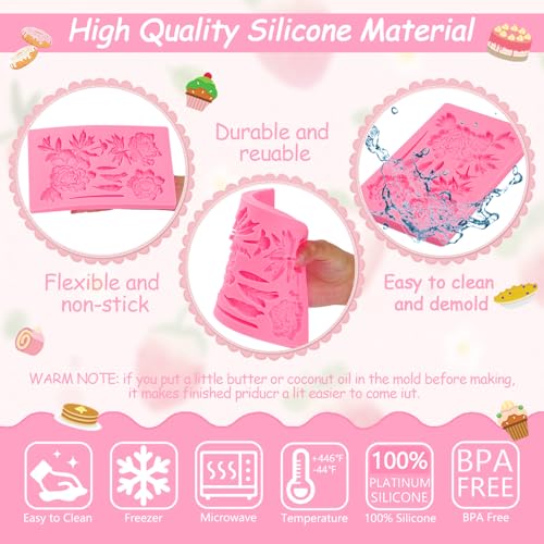 Rose Fondant Molds, Peony Kitchen Baking Silicone Mold - color: Rose Fondant Molds