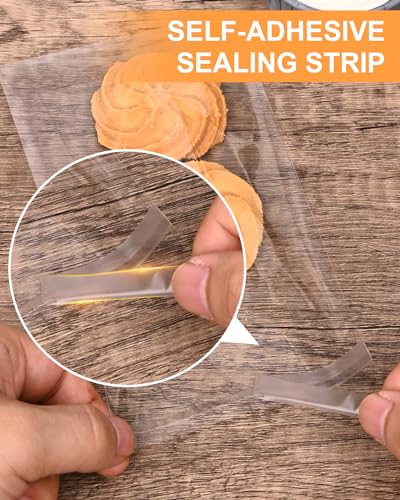 300 Pcs Self Adhesive Cookie Bags, 4x6in Sealing Cellophane Bags