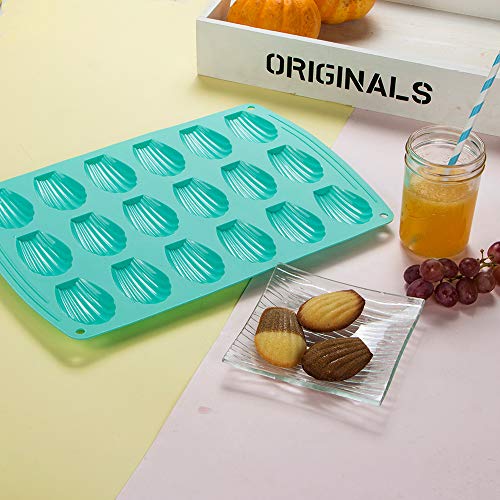 Webake Madeleine Pan 18 Cavity Silicone Madeleine Mold for Small Cake, Candy and Cookies - style: Madeleine