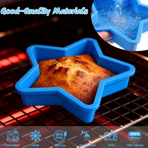 Sidosir 2Pcs Food- grade Silicone Star Cake Pan for Baking, 10Inch Large Silicone Star Shaped Cake Pan for Baking Cake - size: Star Cake Pan