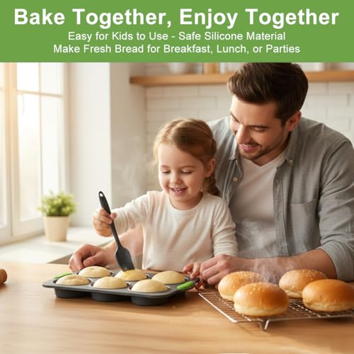 5 Pcs Silicone Hamburger Bun Pan and Baguette Pan Set