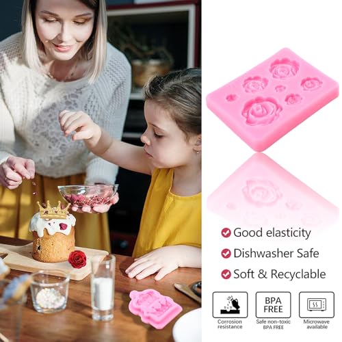 ZiXiang Baroque Frame Fondant Mold Rose Crown Gems Silicone Molds Set of 4 - color: Style E