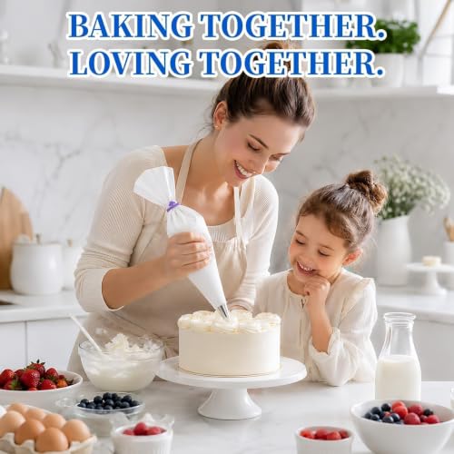 Cotton Piping Bags and Tips Set, 15Pcs Reusable Cake Decorating Kit