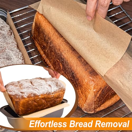 SiliFine 200 Pcs Loaf Pan Liners, Parchment Paper with Handles Bulk Pack